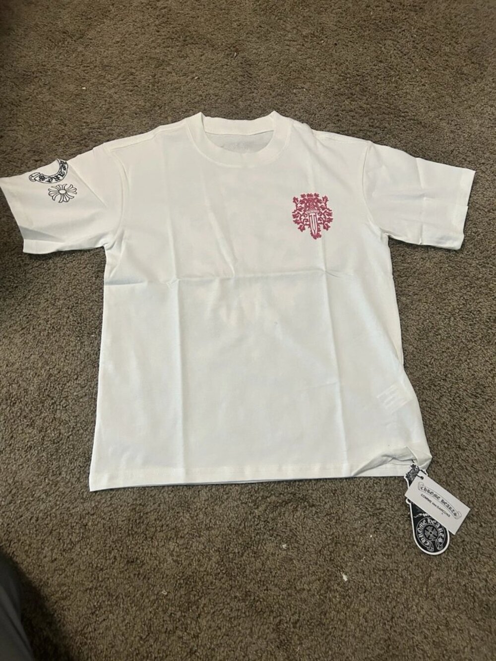 Chrome Hearts Men's White and Pink T-shirt-Likenew- size s/m/l
